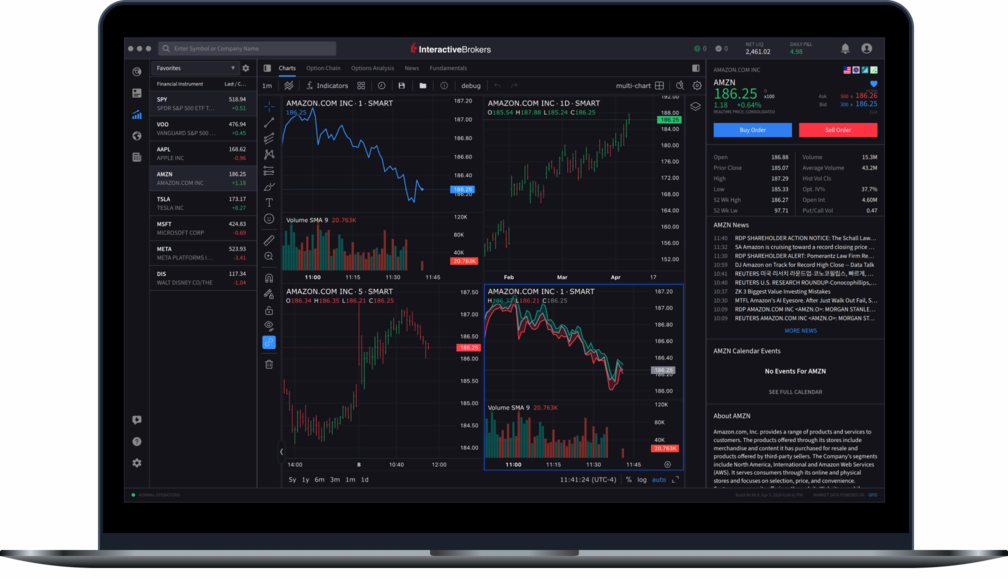 ARC Desktop Multi-chart UI on Laptop